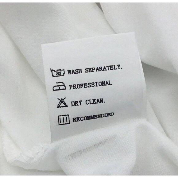 Nora Cora Long Sleeve White Pullover Asymmetric Neck Gingham & Button Accents LG - Picture 10 of 11